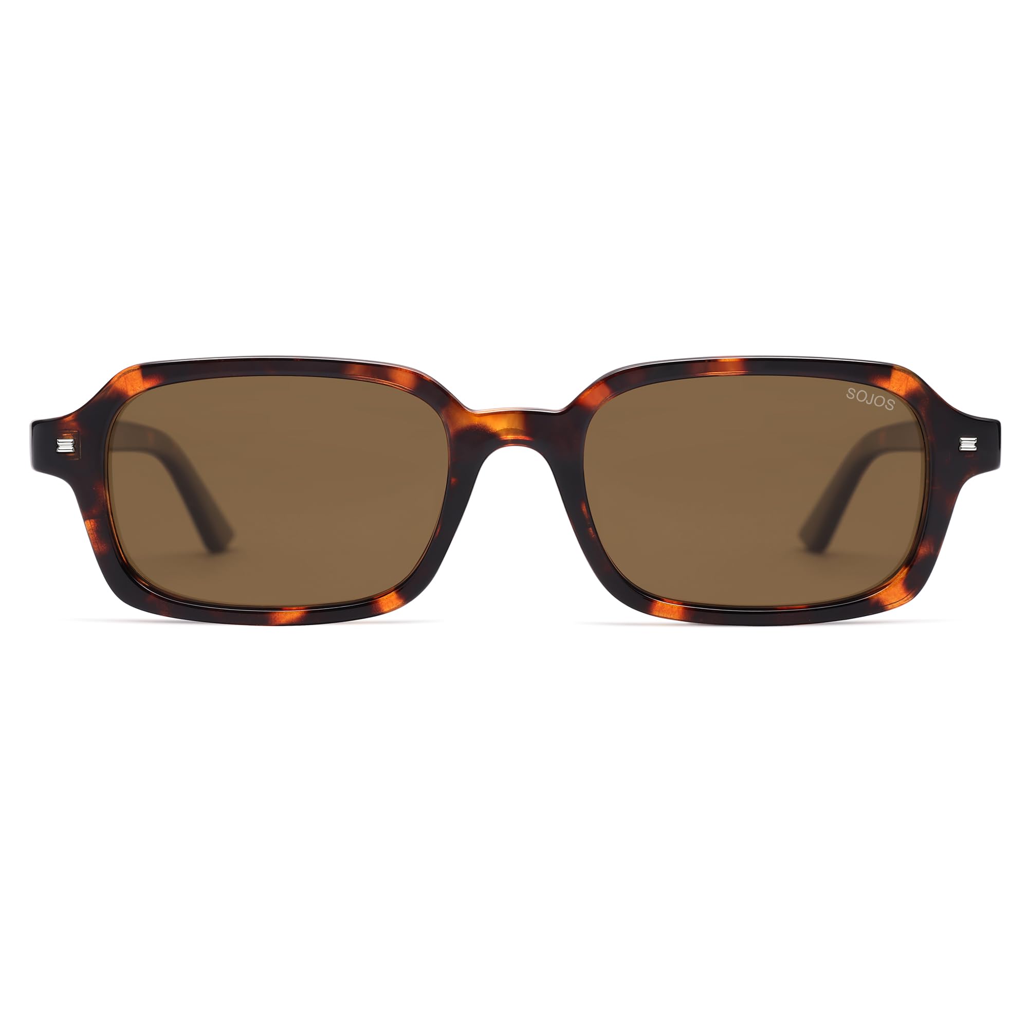 SOJOS Trendy Rectangle Polarized Sunglasses Womens Mens, Small Retro Fashion Thin Slim Square Sunnies SJ2610