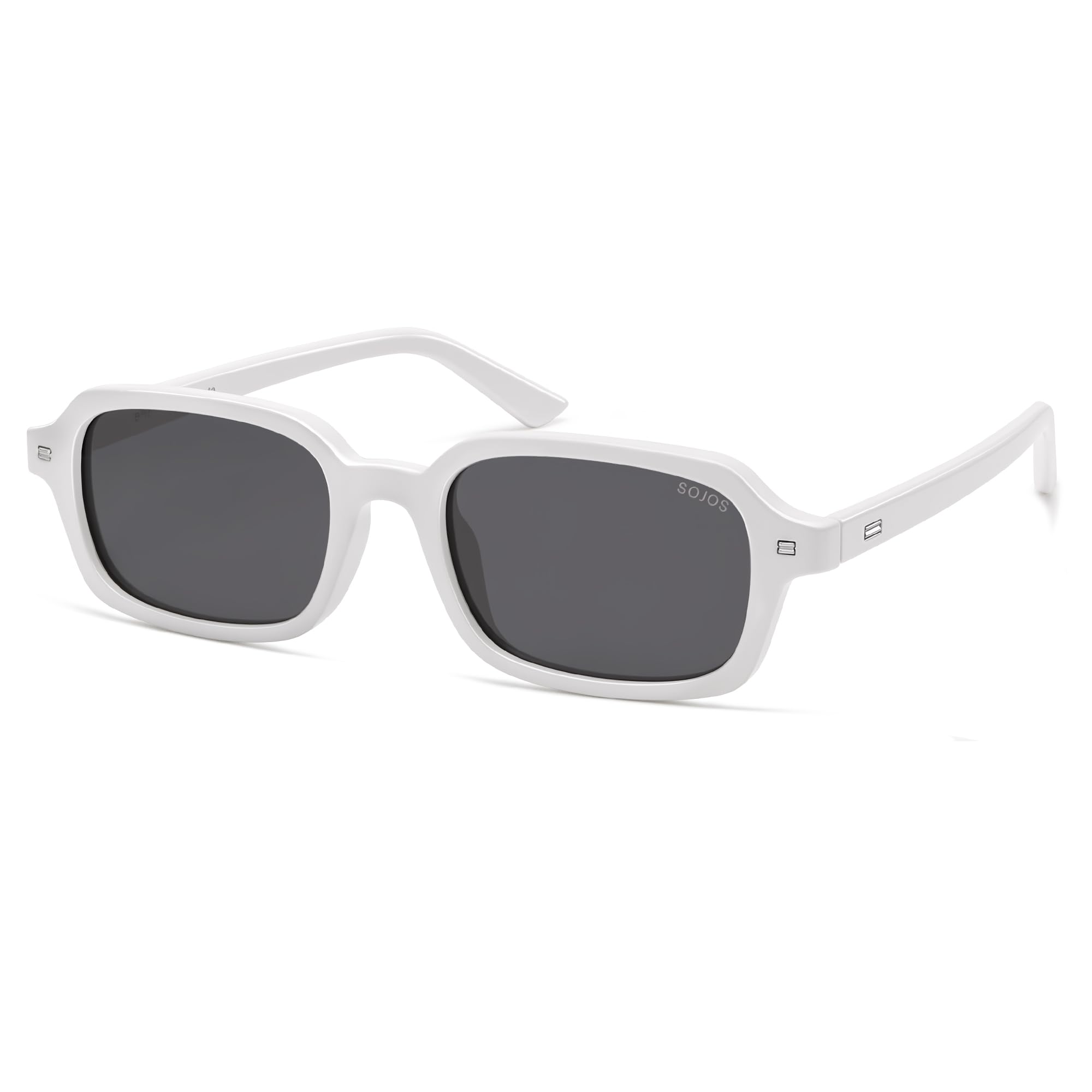 SOJOS Trendy Rectangle Polarized Sunglasses Womens Mens, Small Retro Fashion Thin Slim Square Sunnies SJ2610
