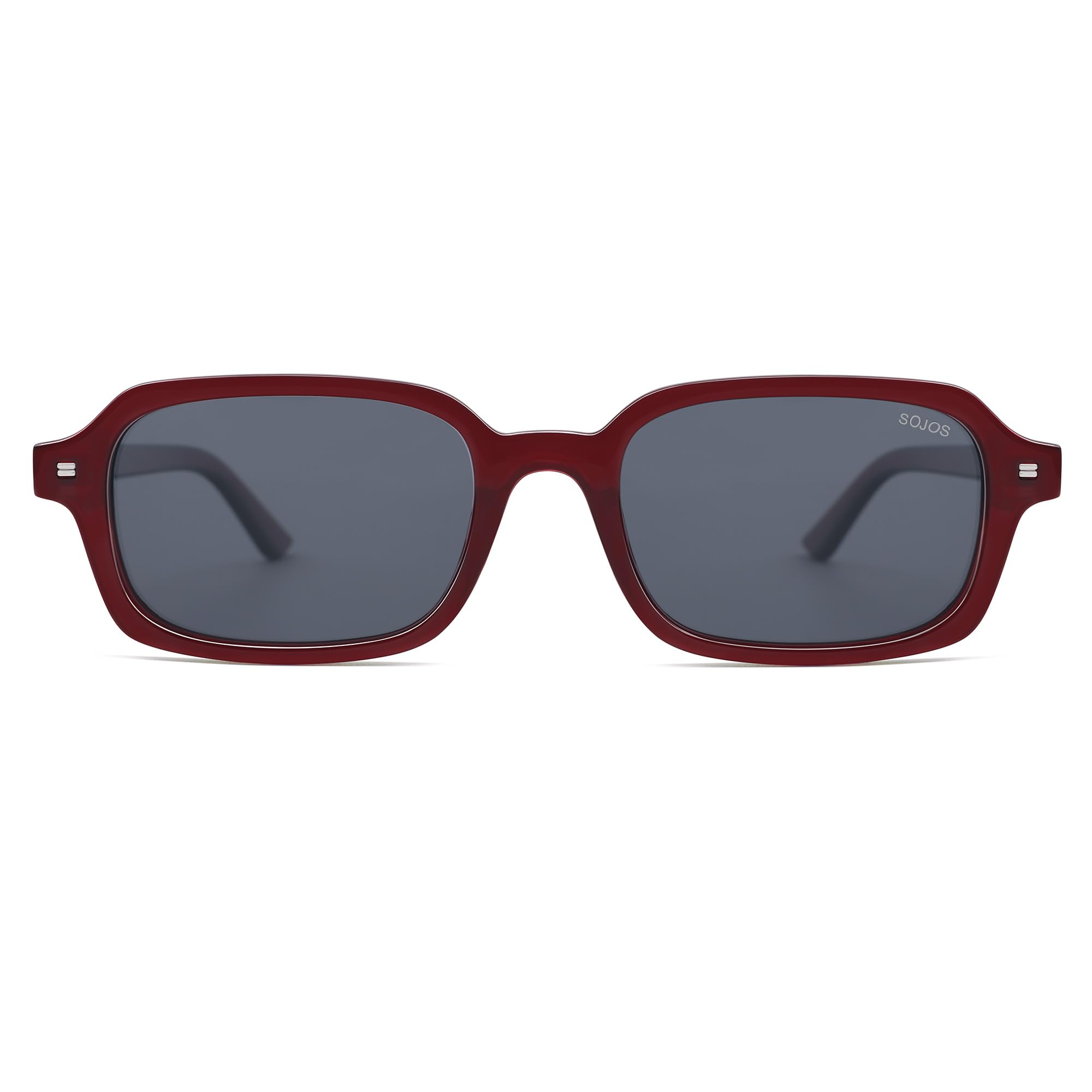 SOJOS Trendy Rectangle Polarized Sunglasses Womens Mens, Small Retro Fashion Thin Slim Square Sunnies SJ2610