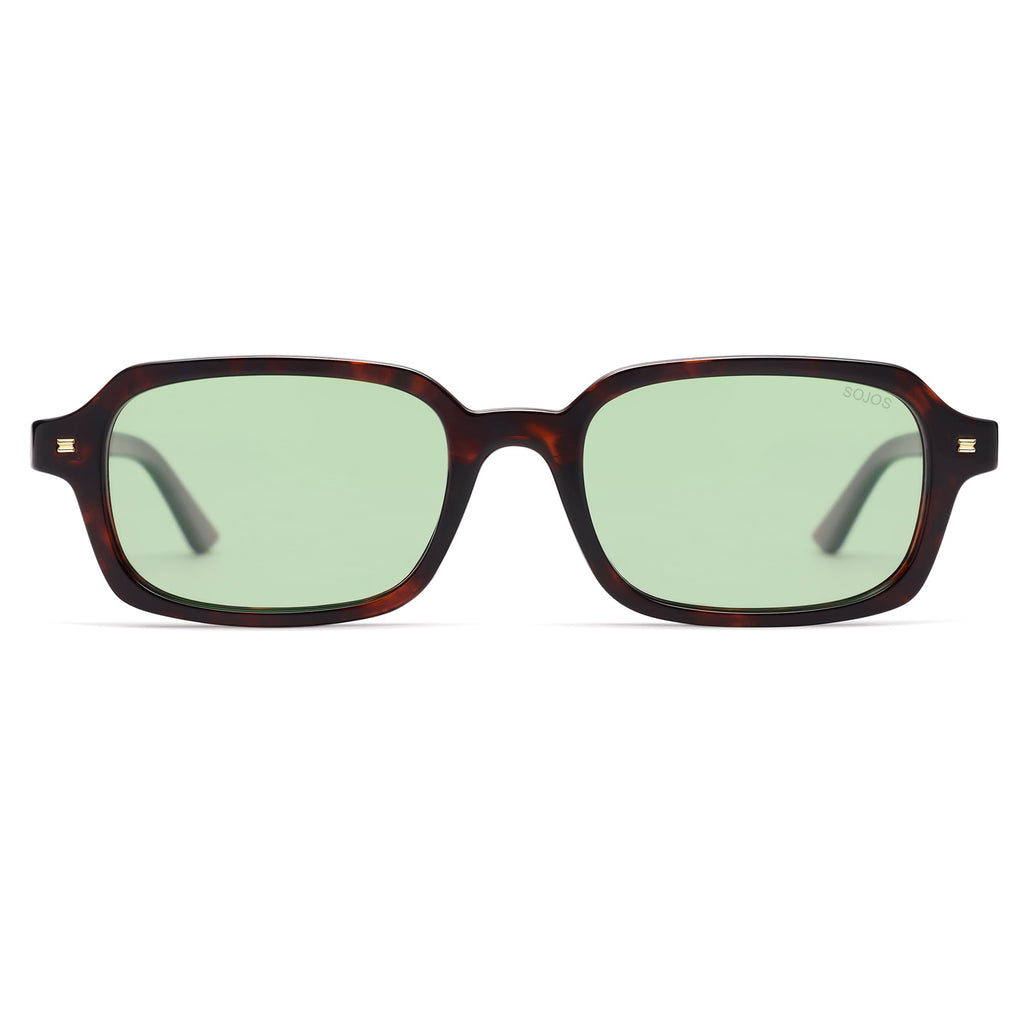 SOJOS Trendy Rectangle Polarized Sunglasses Womens Mens, Small Retro Fashion Thin Slim Square Sunnies SJ2610