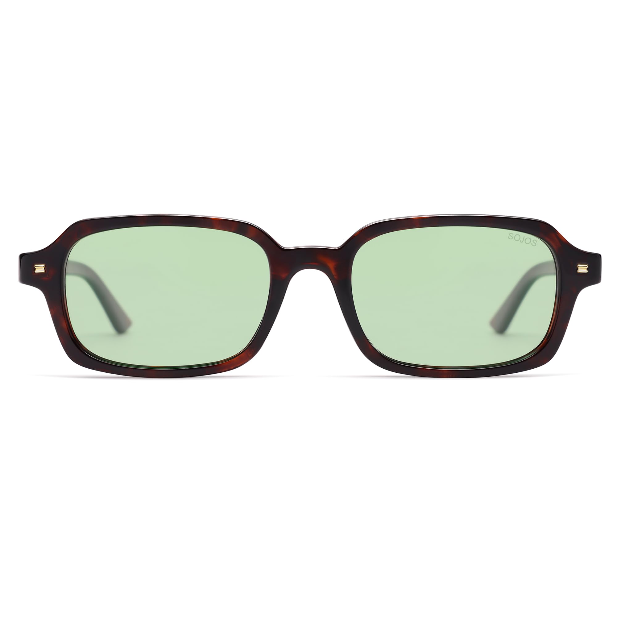 SOJOS Trendy Rectangle Polarized Sunglasses Womens Mens, Small Retro Fashion Thin Slim Square Sunnies SJ2610