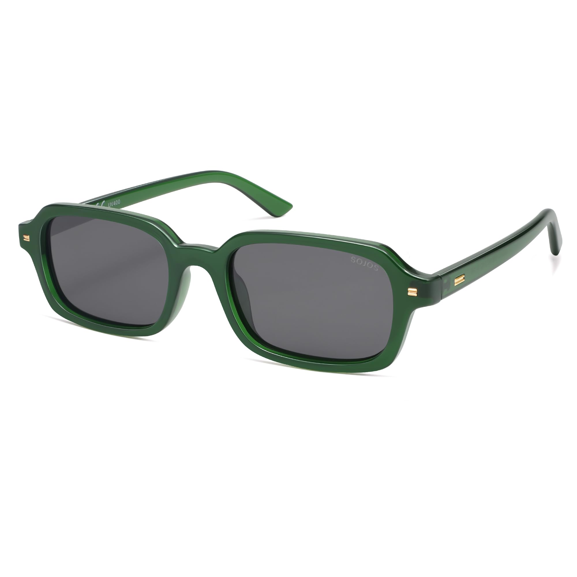 SOJOS Trendy Rectangle Polarized Sunglasses Womens Mens, Small Retro Fashion Thin Slim Square Sunnies SJ2610