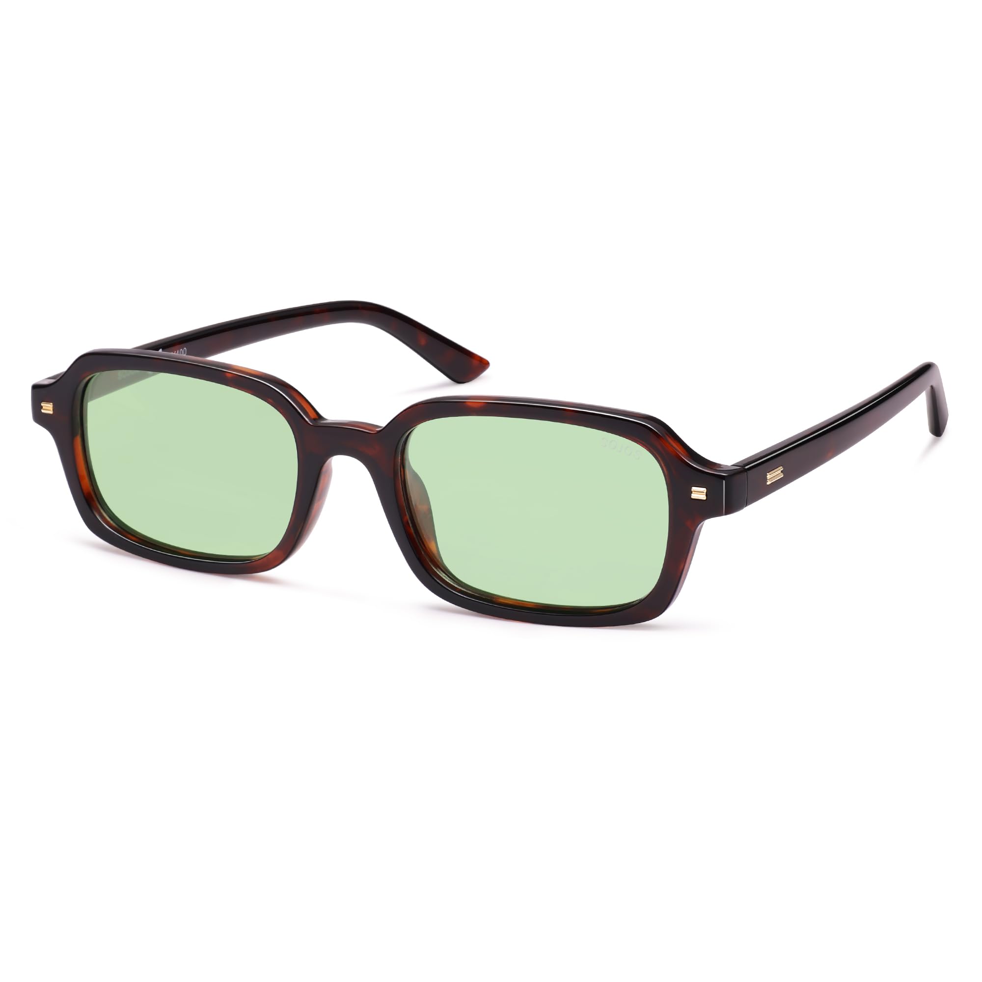 SOJOS Trendy Rectangle Polarized Sunglasses Womens Mens, Small Retro Fashion Thin Slim Square Sunnies SJ2610