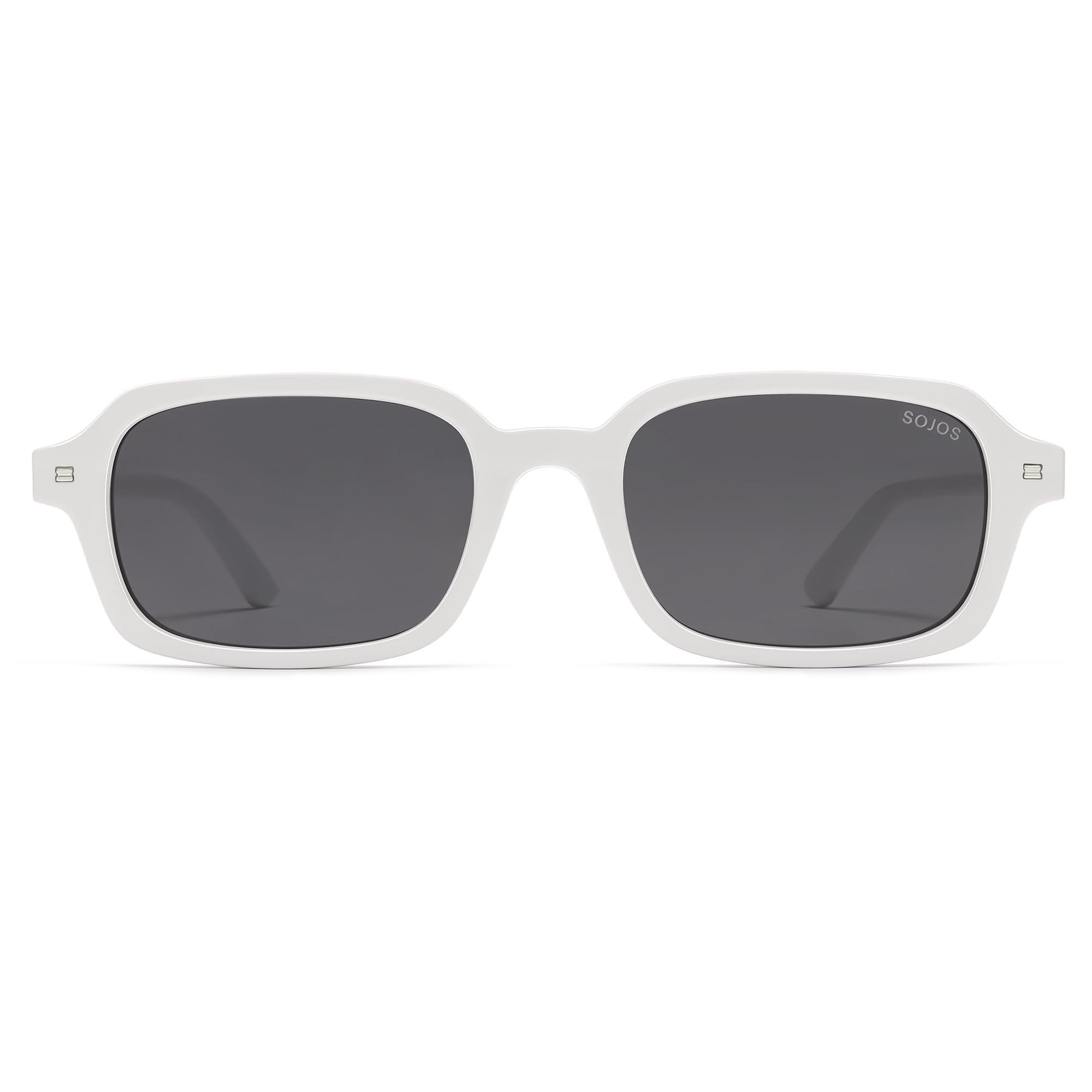 SOJOS Trendy Rectangle Polarized Sunglasses Womens Mens, Small Retro Fashion Thin Slim Square Sunnies SJ2610