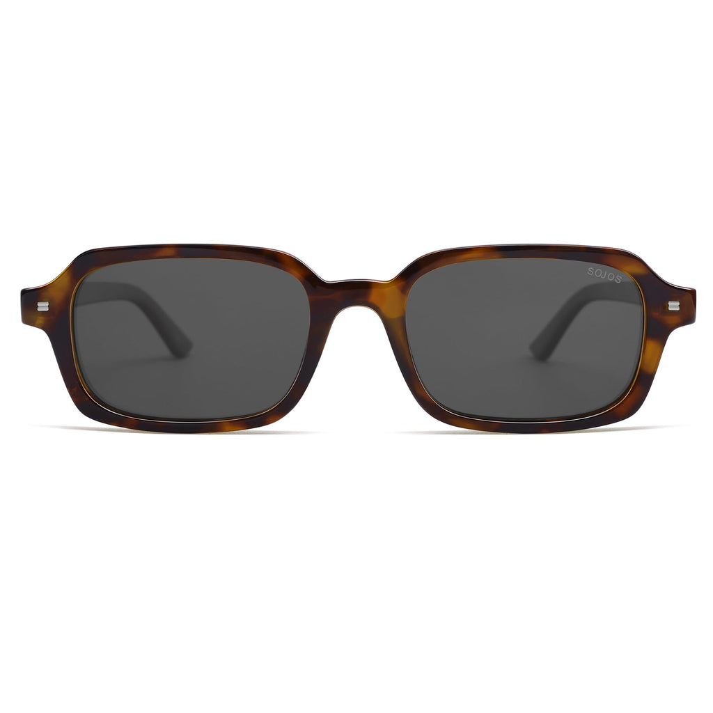 SOJOS Trendy Rectangle Polarized Sunglasses Womens Mens, Small Retro Fashion Thin Slim Square Sunnies SJ2610