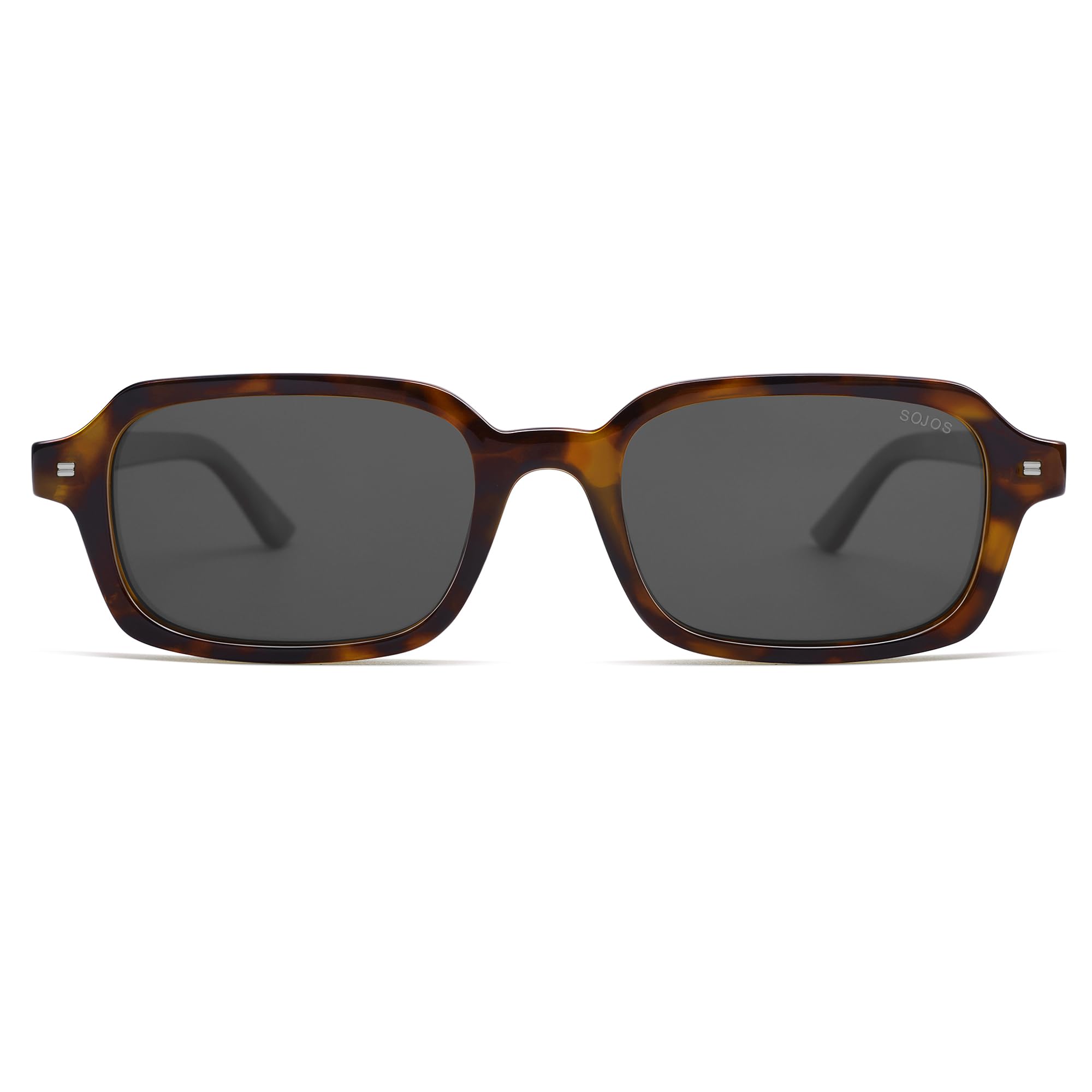 SOJOS Trendy Rectangle Polarized Sunglasses Womens Mens, Small Retro Fashion Thin Slim Square Sunnies SJ2610