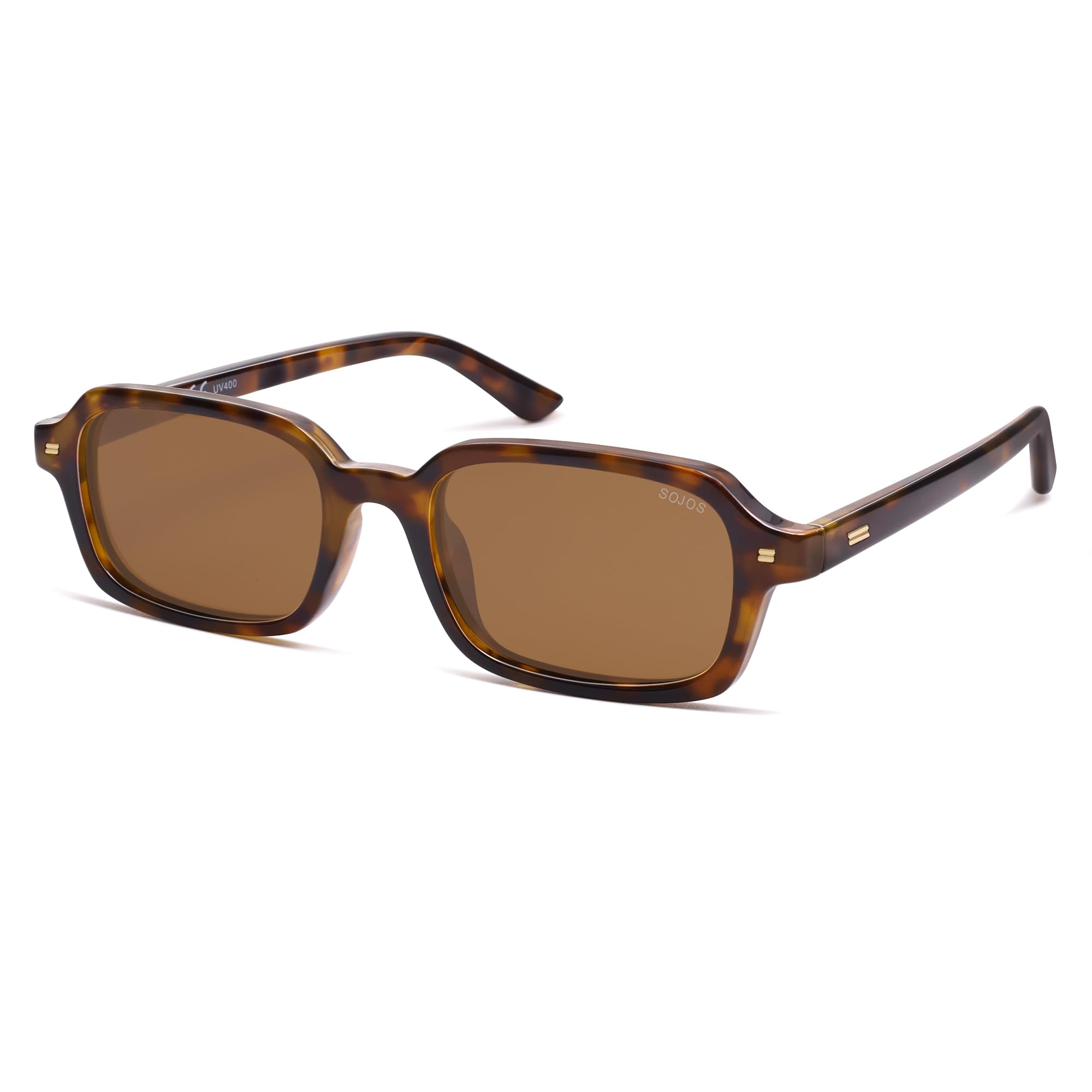 SOJOS Trendy Rectangle Polarized Sunglasses Womens Mens, Small Retro Fashion Thin Slim Square Sunnies SJ2610
