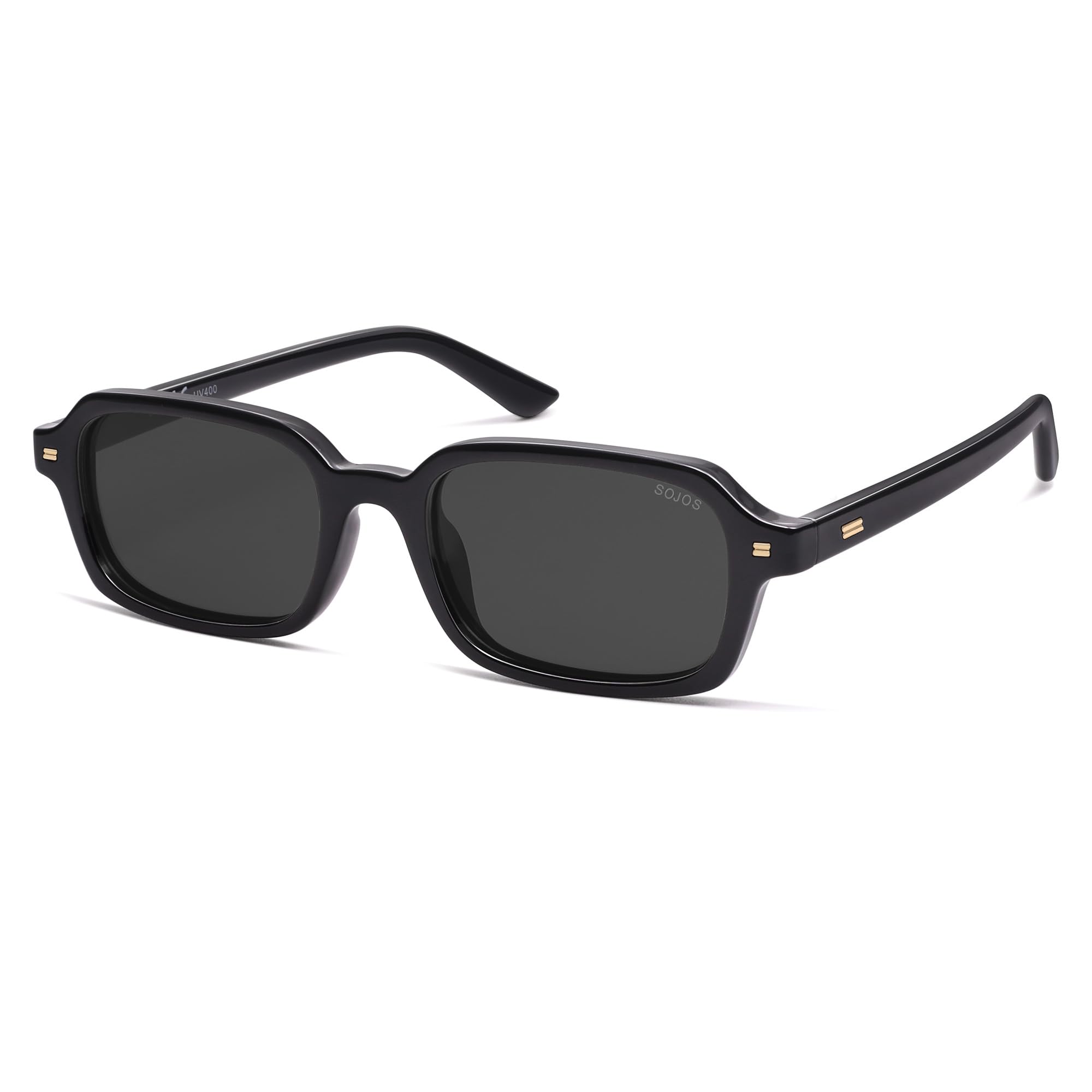 SOJOS Trendy Rectangle Polarized Sunglasses Womens Mens, Small Retro Fashion Thin Slim Square Sunnies SJ2610