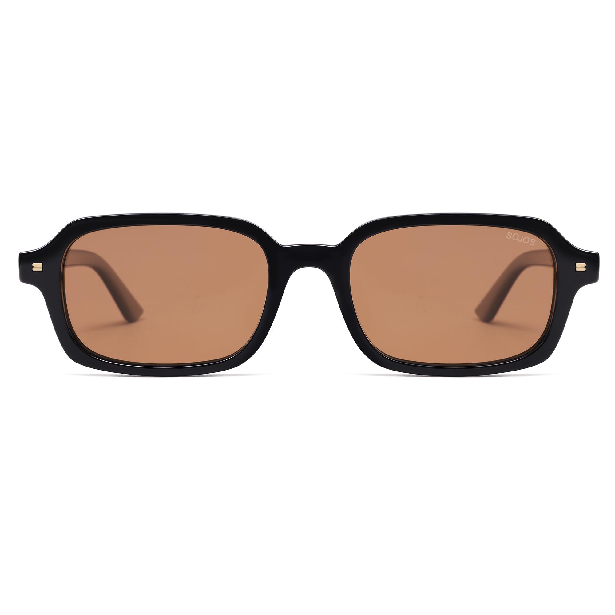 SOJOS Trendy Rectangle Polarized Sunglasses Womens Mens, Small Retro Fashion Thin Slim Square Sunnies SJ2610