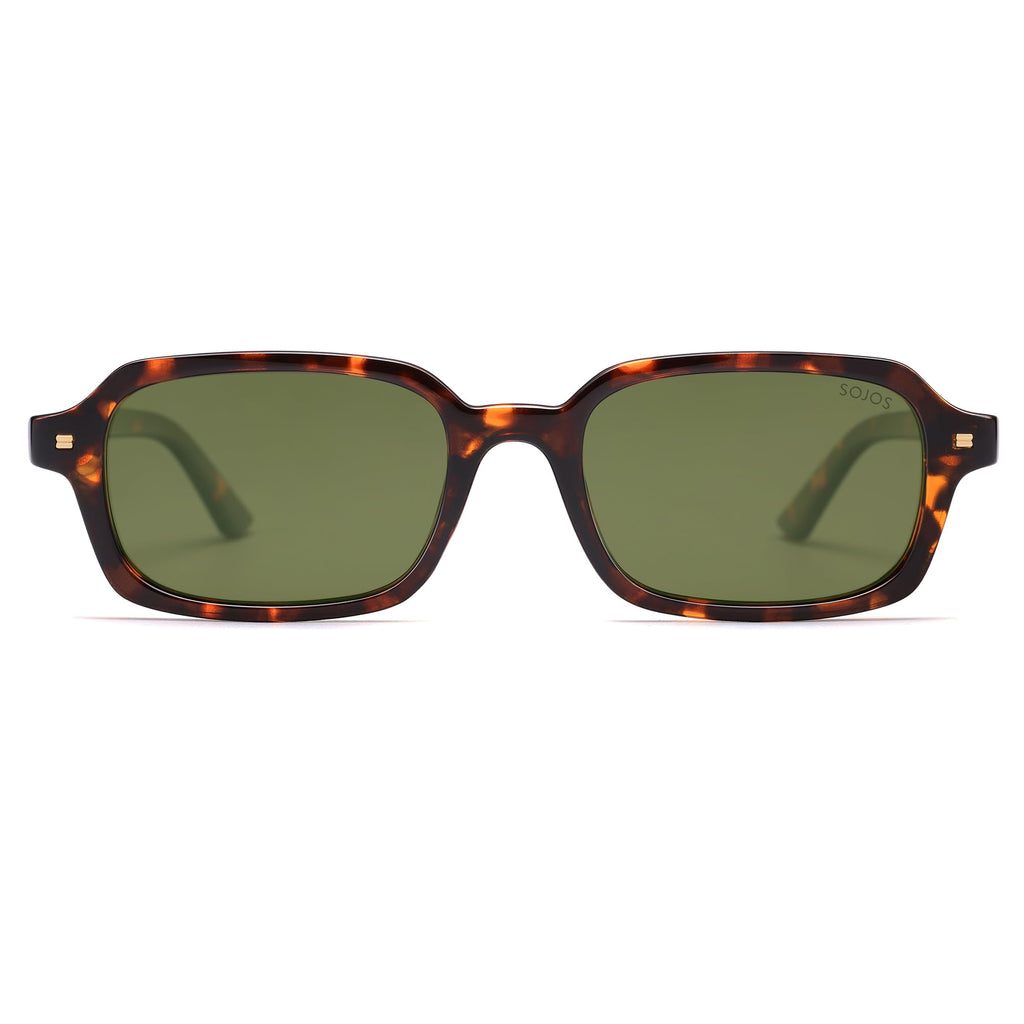 SOJOS Trendy Rectangle Polarized Sunglasses Womens Mens, Small Retro Fashion Thin Slim Square Sunnies SJ2610