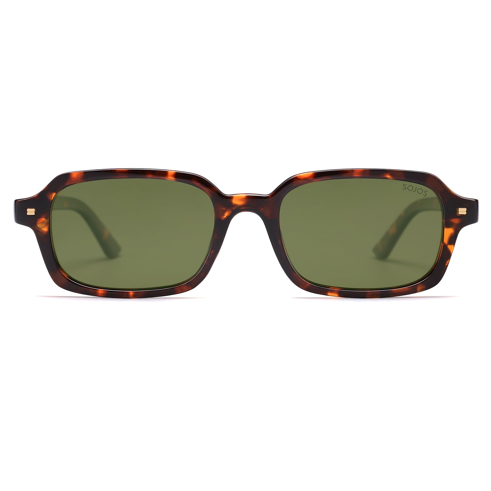 SOJOS Trendy Rectangle Polarized Sunglasses Womens Mens, Small Retro Fashion Thin Slim Square Sunnies SJ2610