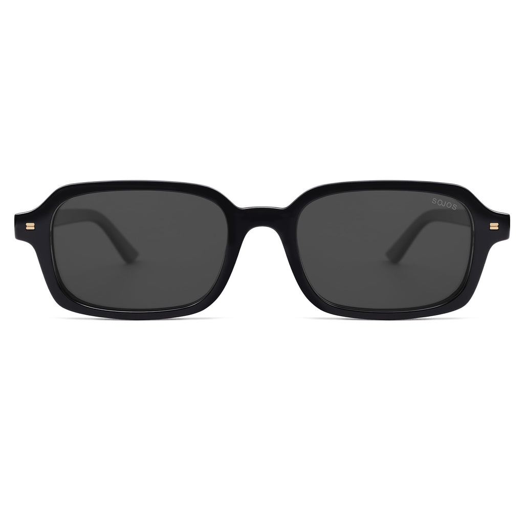 SOJOS Trendy Rectangle Polarized Sunglasses Womens Mens, Small Retro Fashion Thin Slim Square Sunnies SJ2610