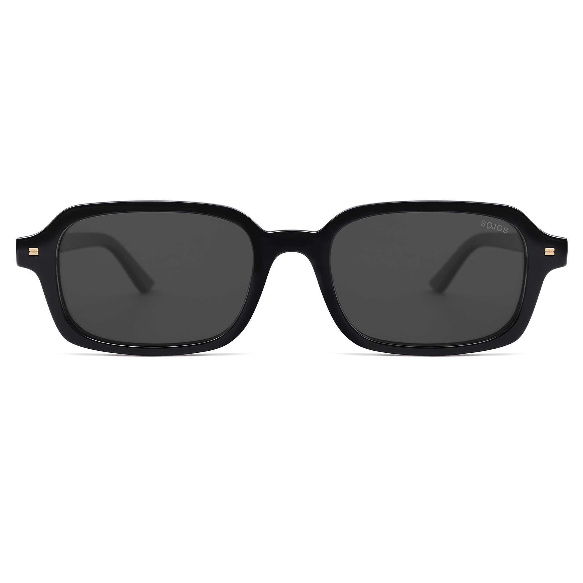 SOJOS Trendy Rectangle Polarized Sunglasses Womens Mens, Small Retro Fashion Thin Slim Square Sunnies SJ2610