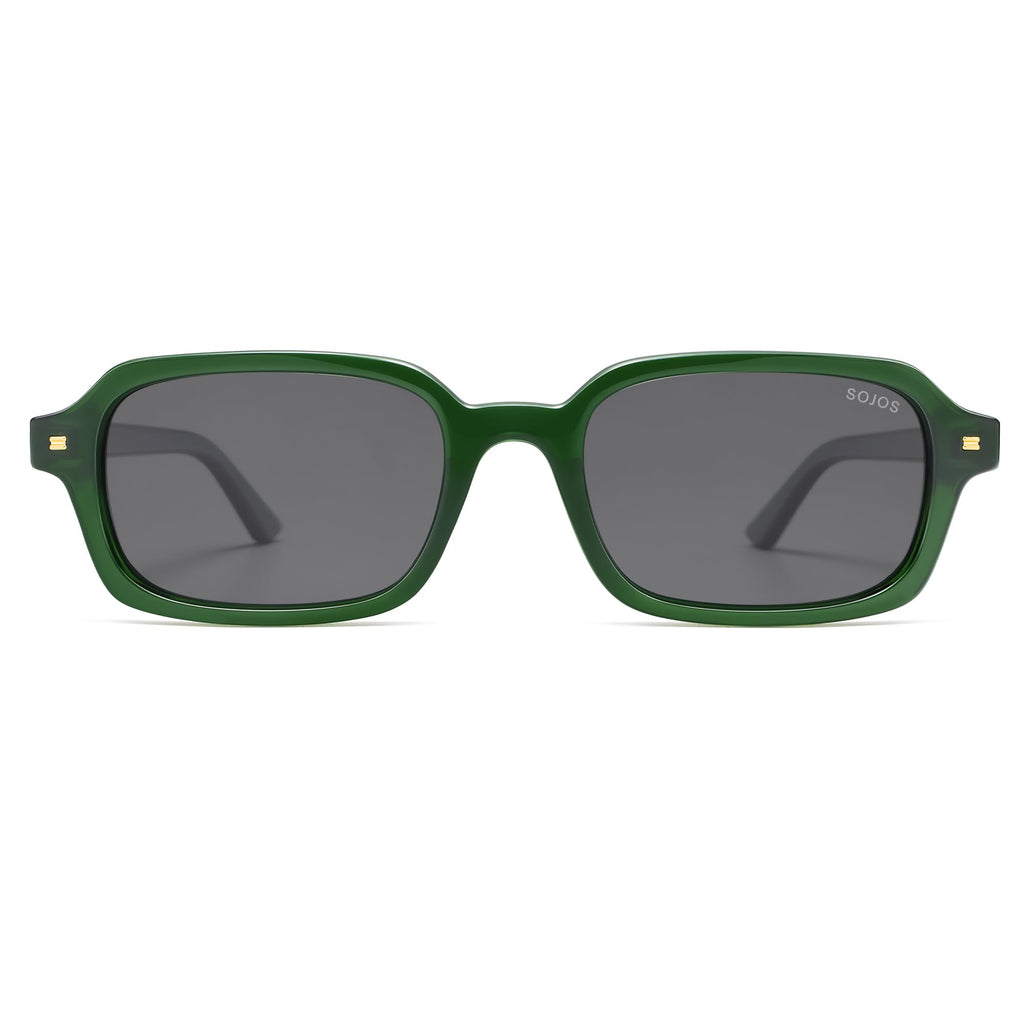 SOJOS Trendy Rectangle Polarized Sunglasses Womens Mens, Small Retro Fashion Thin Slim Square Sunnies SJ2610