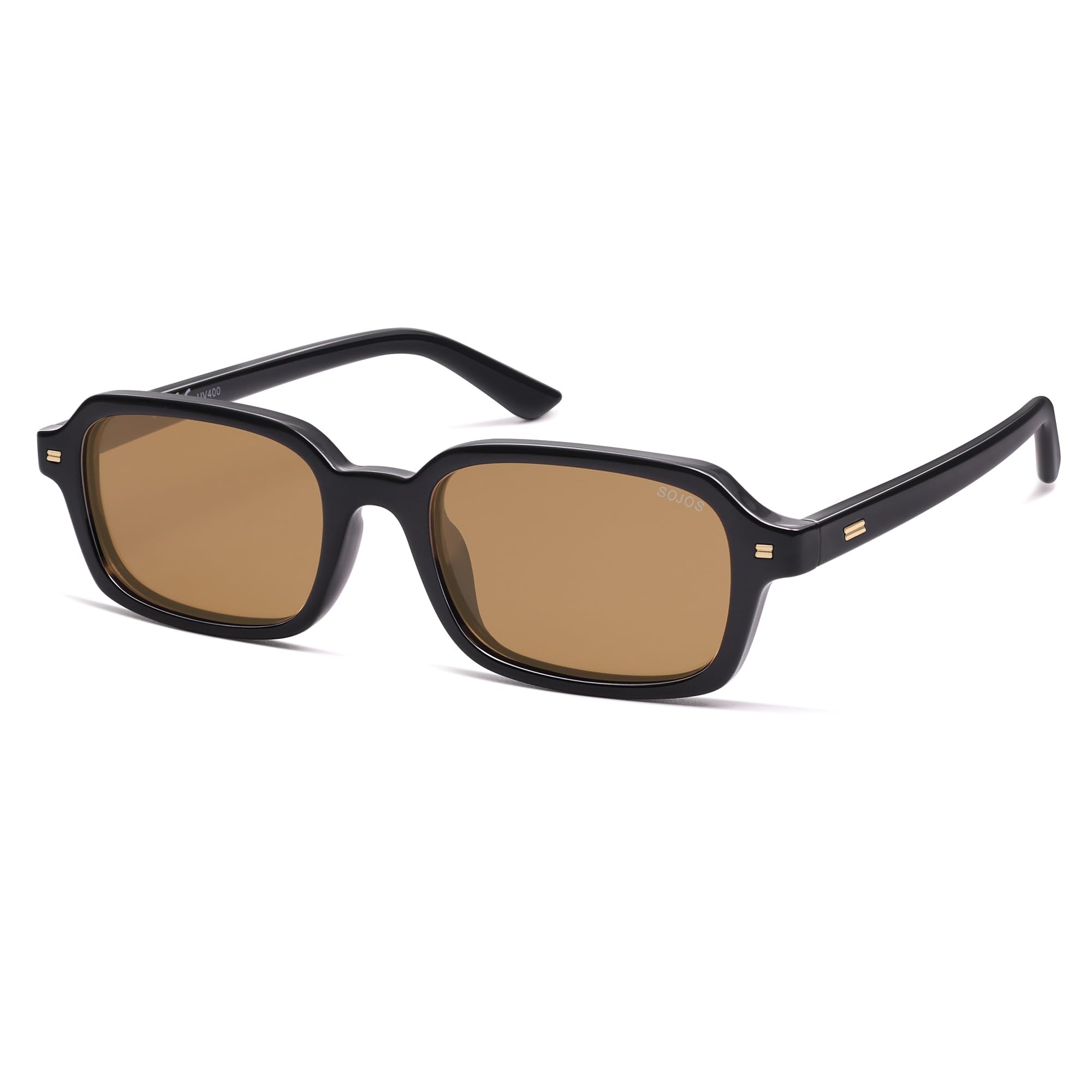 SOJOS Trendy Rectangle Polarized Sunglasses Womens Mens, Small Retro Fashion Thin Slim Square Sunnies SJ2610