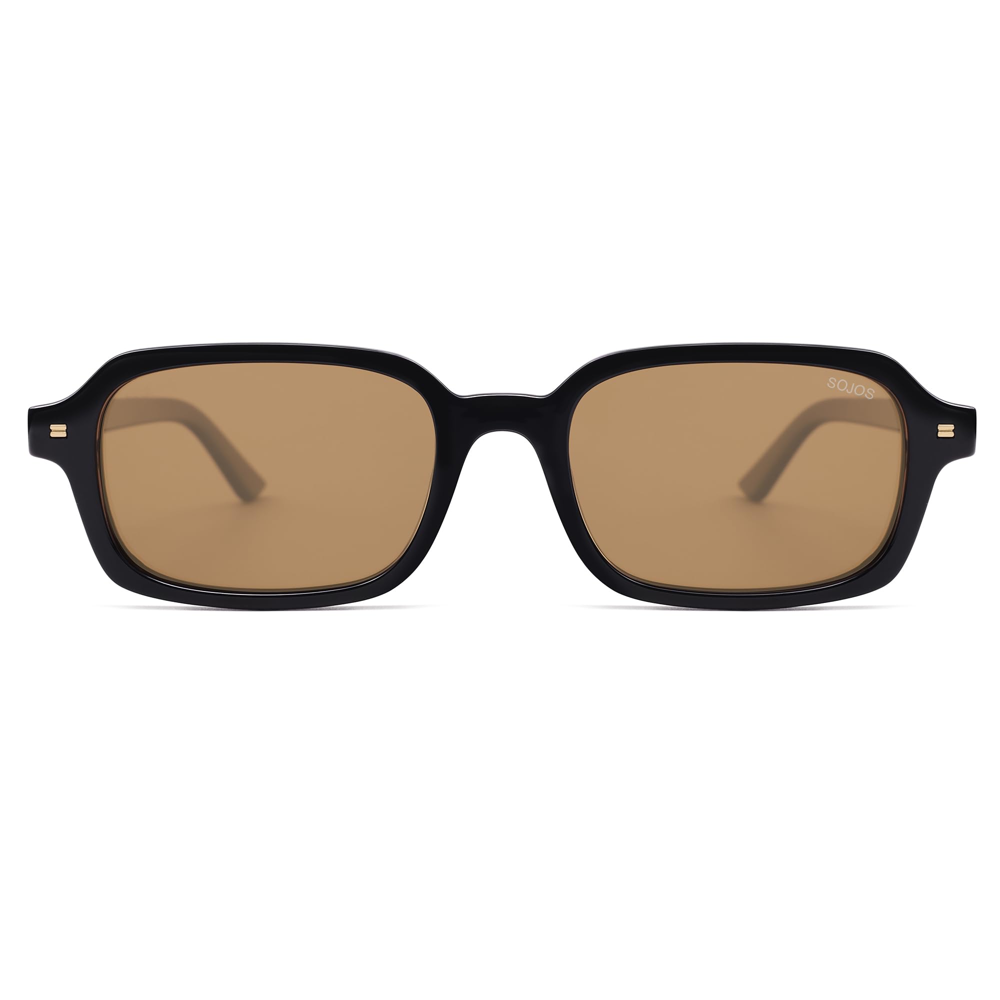 SOJOS Trendy Rectangle Polarized Sunglasses Womens Mens, Small Retro Fashion Thin Slim Square Sunnies SJ2610