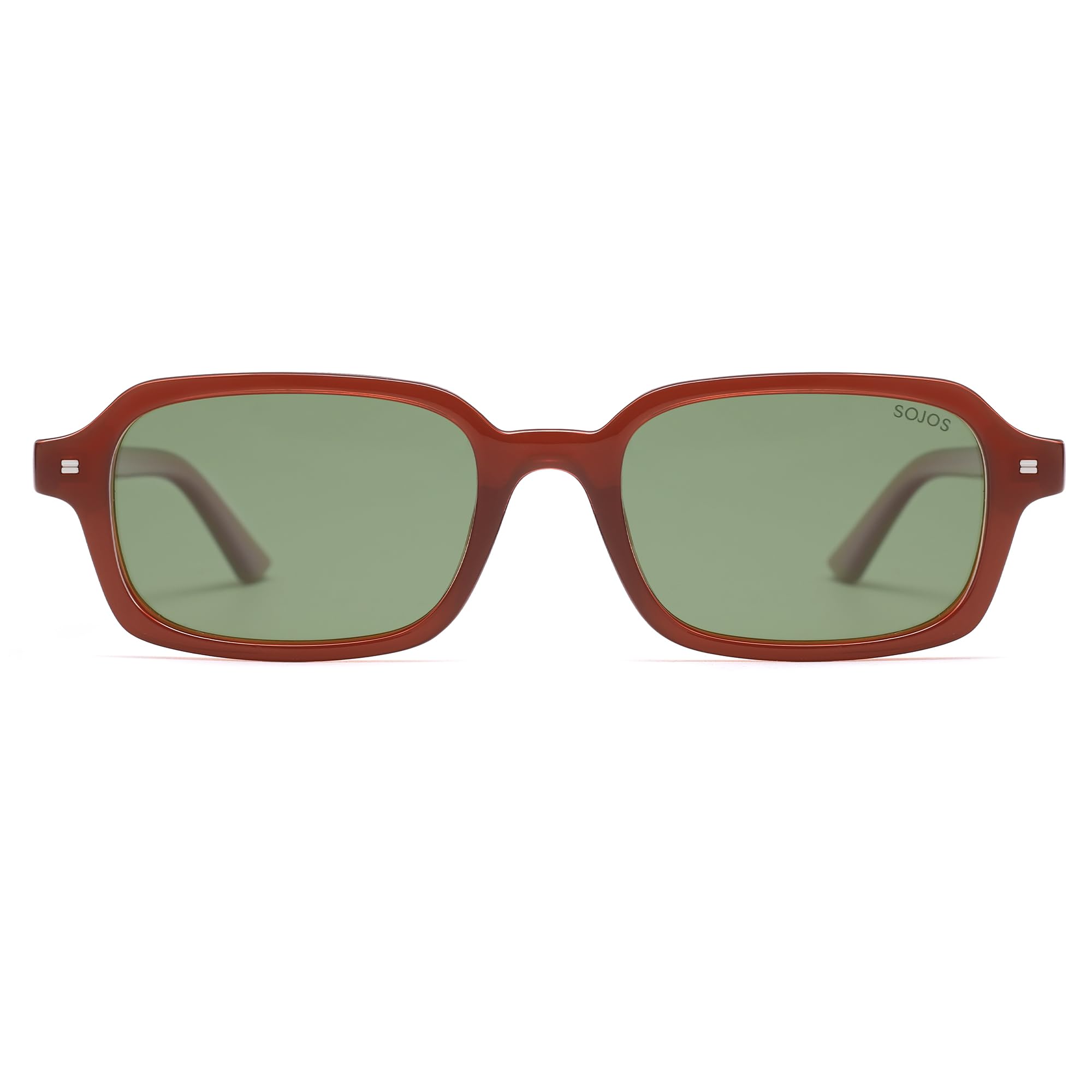 SOJOS Trendy Rectangle Polarized Sunglasses Womens Mens, Small Retro Fashion Thin Slim Square Sunnies SJ2610
