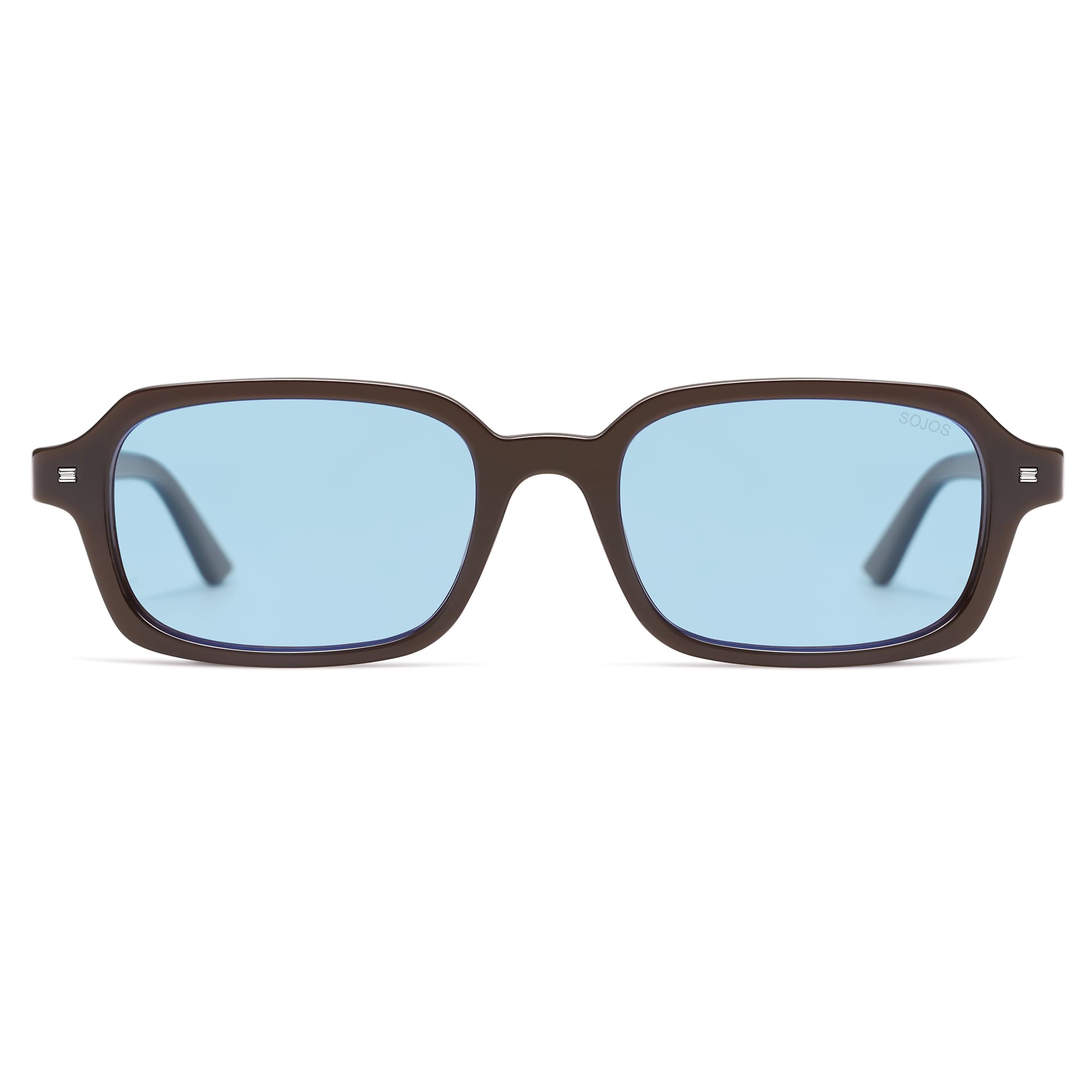 SOJOS Trendy Rectangle Polarized Sunglasses Womens Mens, Small Retro Fashion Thin Slim Square Sunnies SJ2610