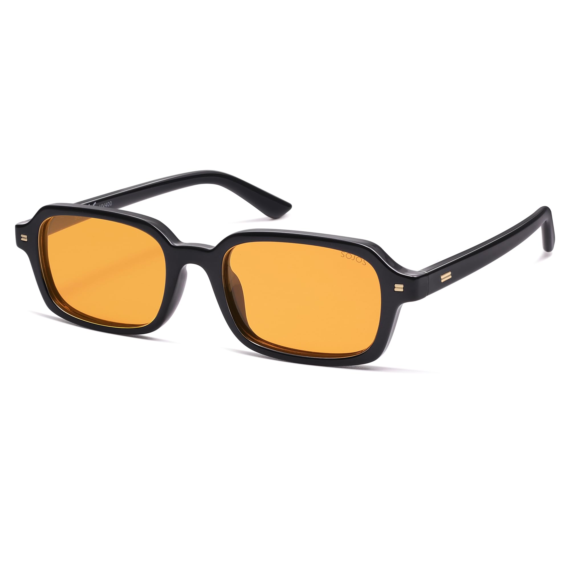 SOJOS Trendy Rectangle Polarized Sunglasses Womens Mens, Small Retro Fashion Thin Slim Square Sunnies SJ2610