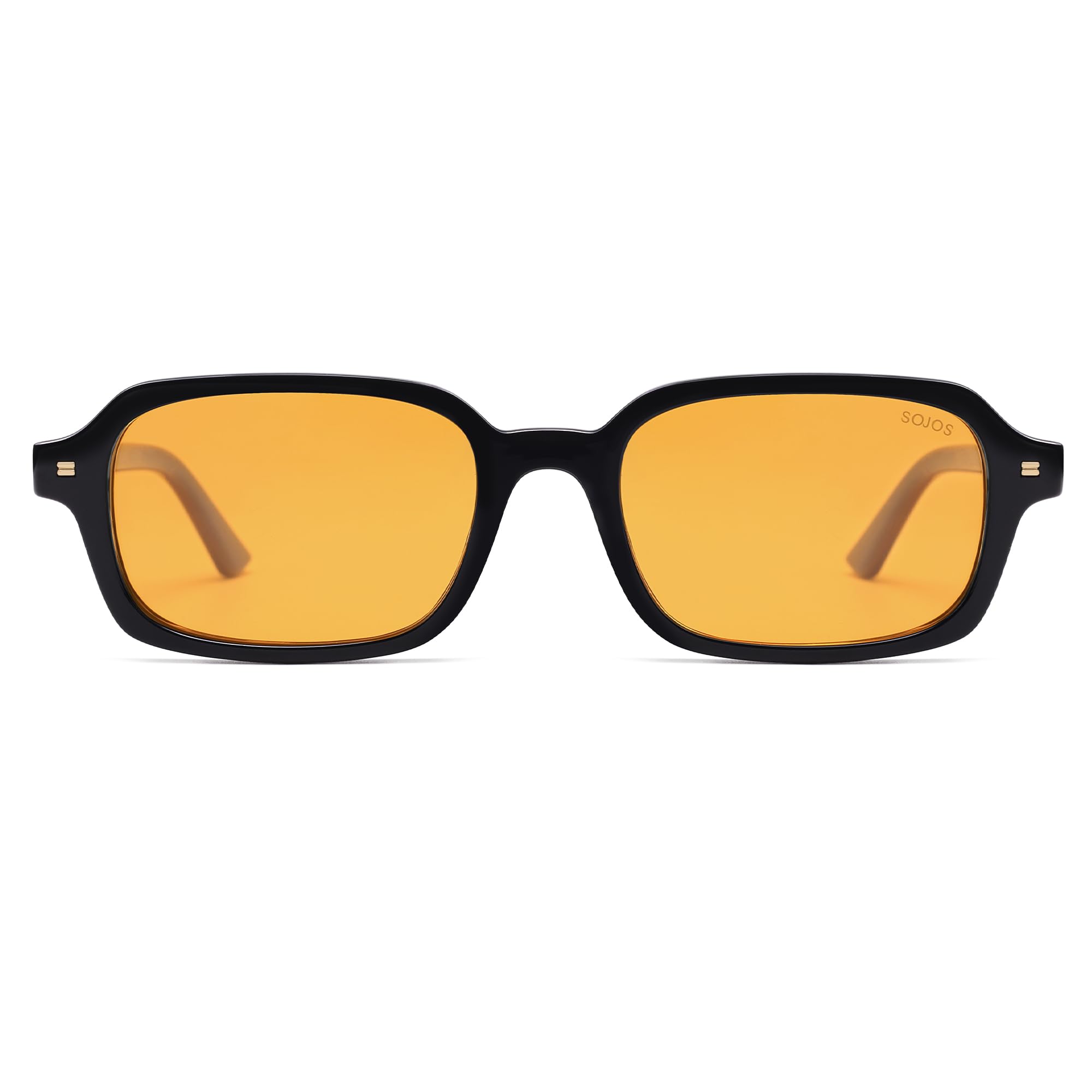 SOJOS Trendy Rectangle Polarized Sunglasses Womens Mens, Small Retro Fashion Thin Slim Square Sunnies SJ2610