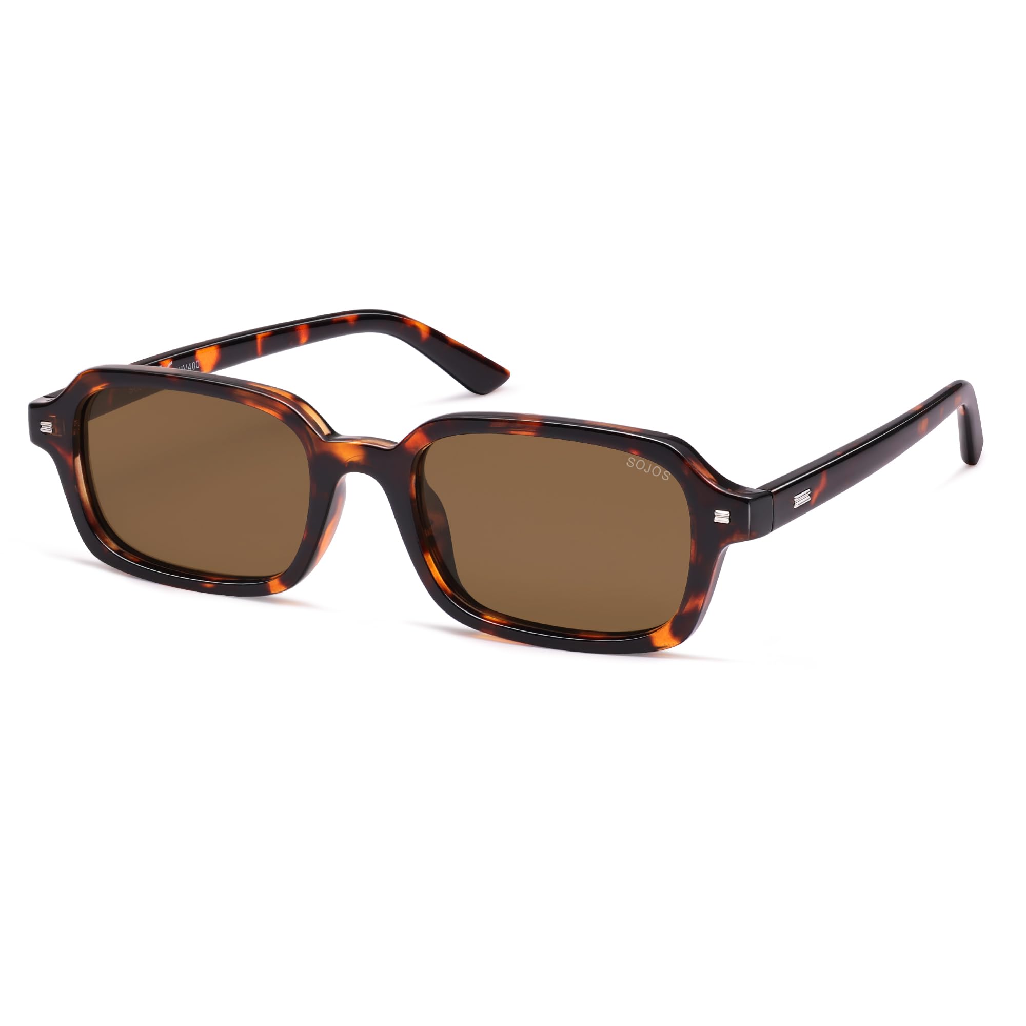 SOJOS Trendy Rectangle Polarized Sunglasses Womens Mens, Small Retro Fashion Thin Slim Square Sunnies SJ2610