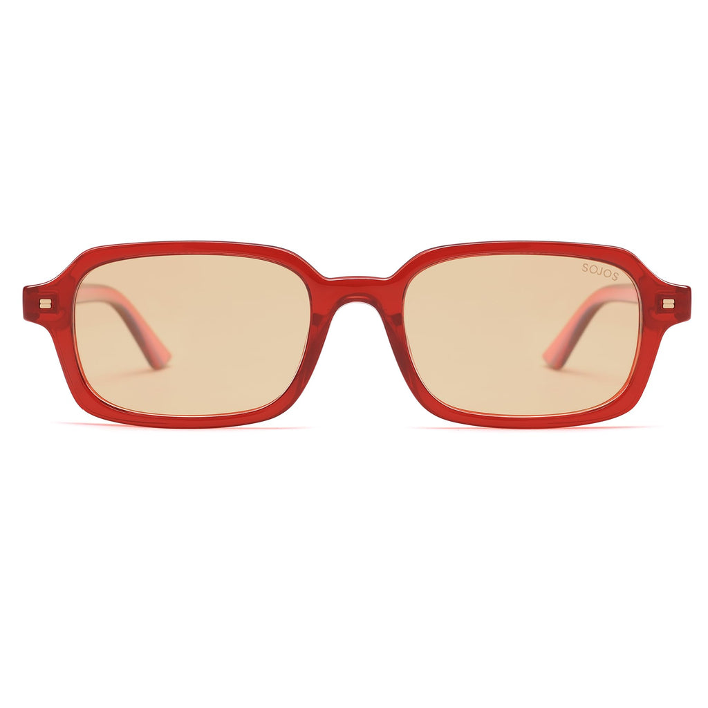 SOJOS Trendy Rectangle Polarized Sunglasses Womens Mens, Small Retro Fashion Thin Slim Square Sunnies SJ2610