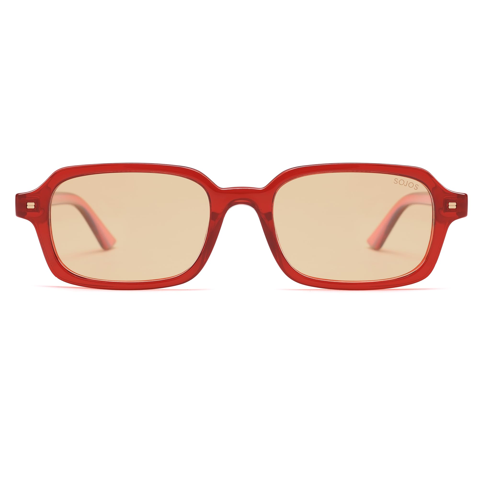 SOJOS Trendy Rectangle Polarized Sunglasses Womens Mens, Small Retro Fashion Thin Slim Square Sunnies SJ2610
