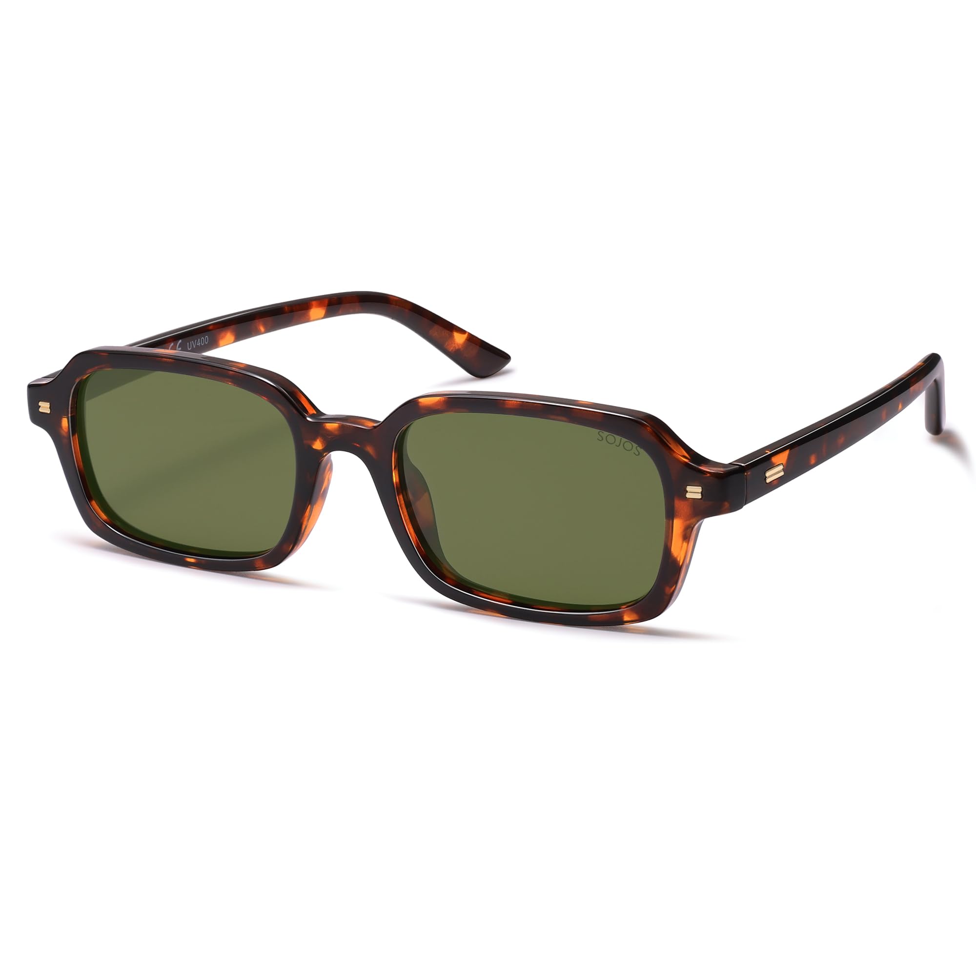 SOJOS Trendy Rectangle Polarized Sunglasses Womens Mens, Small Retro Fashion Thin Slim Square Sunnies SJ2610