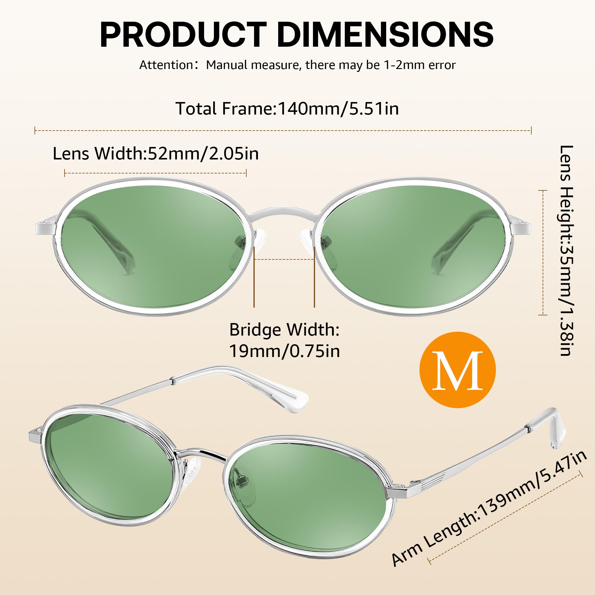 FEISEDY Polarized Oval Metal UV400 Protection Sunglasses for Women Men, Classic Retro Trendy Vintage TR90 Shades B0439